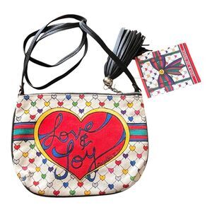 Brighton Love & Joy Zip Top Pouch Purse Bag with Crossbody Strap New with Tags